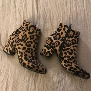 Animal print booties